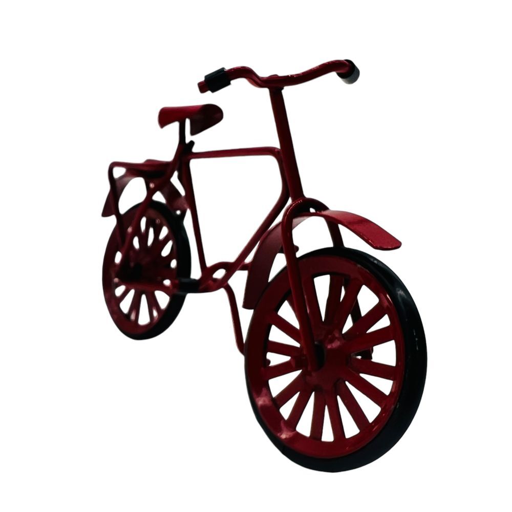 Dollhouse Miniature Red Metal Bicycle Bike Kickstand Free StandingFairy‎ Garden